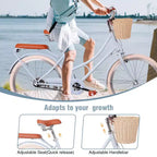 Vélo de ville NAYSAYE pour femme avec panier avant et cadre robuste pour des trajets urbains confortables, bleu, 63.98*24.53*38.82