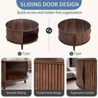 Table basse ronde JIONJOY avec plateau relevable et rangement, table d'appoint moderne de style rustique en bois naturel pour salon, petits espaces