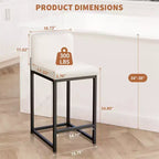 Lot de 2 tabourets de bar modernes en similicuir, hauteur comptoir avec dossier ergonomique et repose-pieds stable pour îlot de cuisine et pub