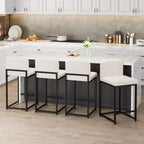 Lot de 2 tabourets de bar modernes en similicuir, hauteur comptoir avec dossier ergonomique et repose-pieds stable pour îlot de cuisine et pub