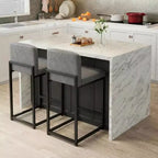 Lot de 2 tabourets de bar modernes en similicuir, hauteur comptoir avec dossier ergonomique et repose-pieds stable pour îlot de cuisine et pub