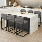 Lot de 2 tabourets de bar modernes en similicuir, hauteur comptoir avec dossier ergonomique et repose-pieds stable pour îlot de cuisine et pub