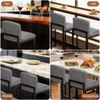 Lot de 2 tabourets de bar modernes en similicuir, hauteur comptoir avec dossier ergonomique et repose-pieds stable pour îlot de cuisine et pub
