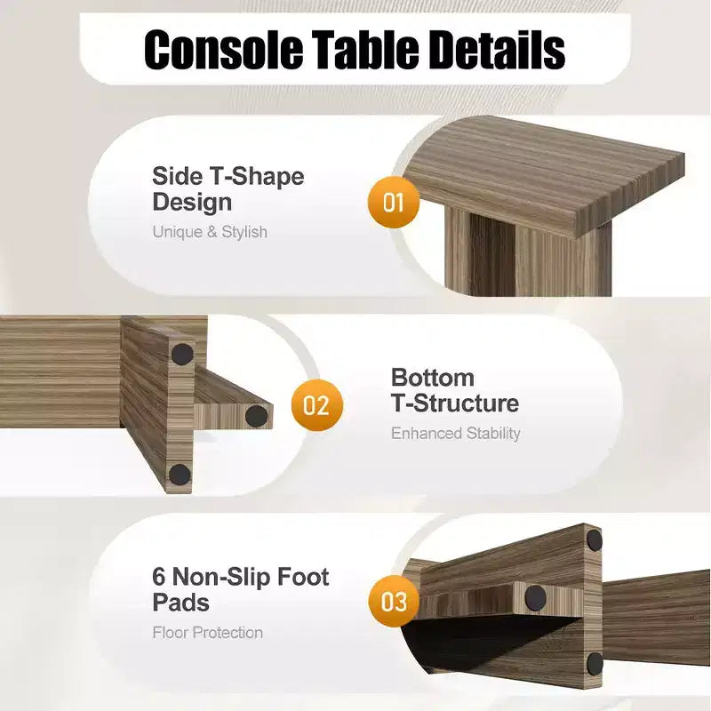 Karl Home Console étroite moderne en bois de 42 po pour entrée et salon