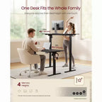 Bureau Debout Électrique VASAGLE, Bureau Réglable en Hauteur, Rappel Sédentarité, 4 Hauteurs Mémorisables, pour Bureau à Domicile, 120 x 60 cm