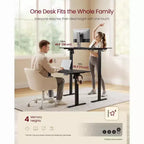 VASAGLE Bureau debout électrique, bureau à hauteur réglable, rappel de sédentarité, 4 hauteurs mémorisables, pour bureau à domicile, 140 x 70 cm