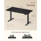 VASAGLE Bureau debout électrique, bureau à hauteur réglable, rappel de sédentarité, 4 hauteurs mémorisables, pour bureau à domicile, 140 x 70 cm