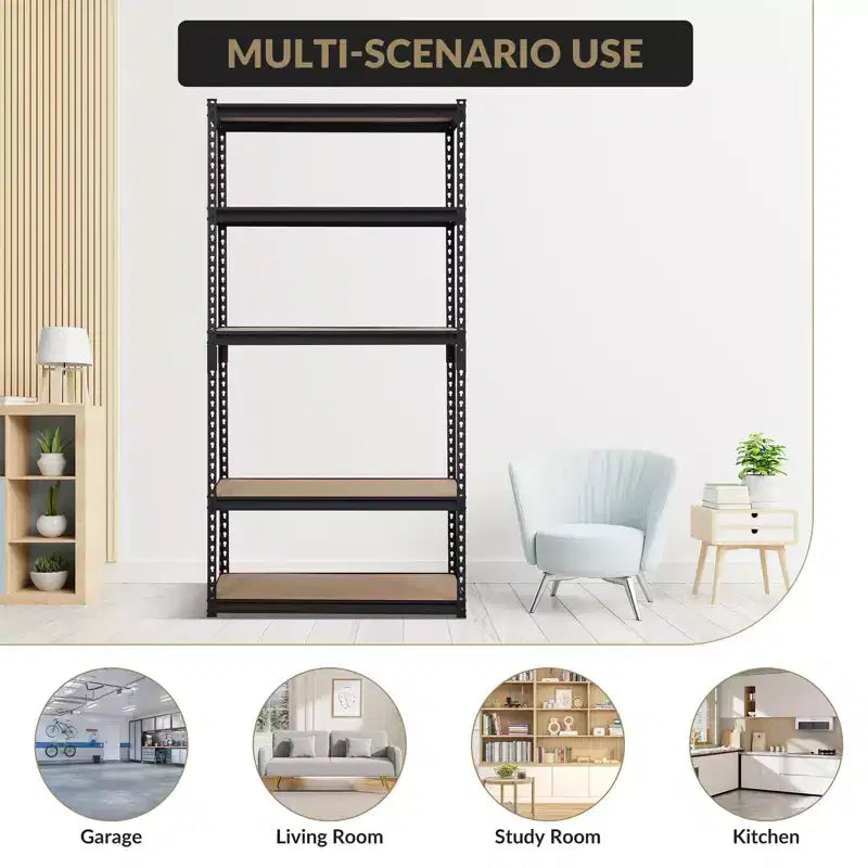 Étagère de rangement en métal robuste, résistante à la rouille, montage facile, étagère utilitaire réglable pour garage, entrepôt, cellier, placard, sous-sol, cuisine