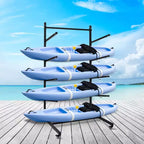 Support de rangement pour kayak robuste pour garage et extérieur, support de kayak autoportant avec roues pour kayak, canoë, planche de surf, paddleboard
