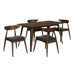 Ensemble de salle à manger moderne pour 4 personnes, 5 pièces, ensemble de table rectangulaire en bois massif avec 4 chaises rembourrées pour petite cuisine