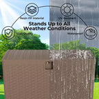 Boîte de rangement de terrasse en résine Acekool étanche de 378 litres avec serrure pour coussins, outils de jardin, accessoires de piscine, marron