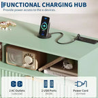 GustoWave Commode Moderne 6 Tiroirs de 120 cm de Large pour Chambre avec Lumières LED et Station de Charge, Verte