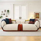 Canapé courbé moderne surdimensionné Dyonery 104, canapé en chenille 4 places pour salon d'appartement, canapés modulaires de sol minimalistes sans structure.
