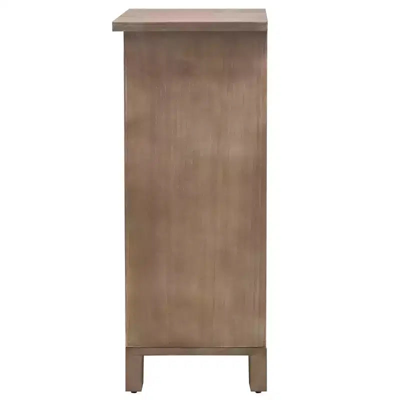GDFStudio Lindiwe Armoire d'appoint rustique en bois à 2 portes et 1 tiroir avec pieds en bois d'hévéa