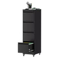 4 Drawer Metal Locking Vertical File Cabinet on Wheels, Heavy-Duty Lockable Cabinet