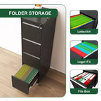 Meuble de classement vertical à 4 tiroirs en métal verrouillable sur roulettes, armoire verrouillable robuste