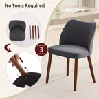 Chaises de salle à manger modernes à dossier ailé (lot de 2) avec revêtement en tissu de lin, coussins épais pour un confort d'assise durable