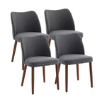 Chaises de salle à manger modernes à dossier ailé (lot de 2) avec revêtement en tissu de lin, coussins épais pour un confort d'assise durable