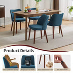 Chaises de salle à manger modernes à dossier ailé (lot de 2) avec revêtement en tissu de lin, coussins épais pour un confort d'assise durable