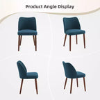 Chaises de salle à manger modernes à dossier ailé (lot de 2) avec revêtement en tissu de lin, coussins épais pour un confort d'assise durable