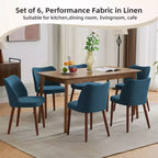 Chaises de salle à manger modernes à dossier ailé (lot de 2) avec revêtement en tissu de lin, coussins épais pour un confort d'assise durable