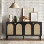 Buffet Lifestorey Montello moderne du milieu du siècle avec portes en rotin