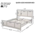 Lit plateforme ModernLuxe en bois avec tête et pied de lit rembourrés beiges, format King/Queen, style ferme moderne