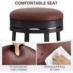 Tabourets de bar pivotants 24 pouces (lot de 4), revêtement en cuir PU, cadre en métal, sans dossier, hauteur comptoir pour îlot de cuisine/bar de maison