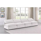 Canapé modulable en velours crème Indulge Meridian Furniture