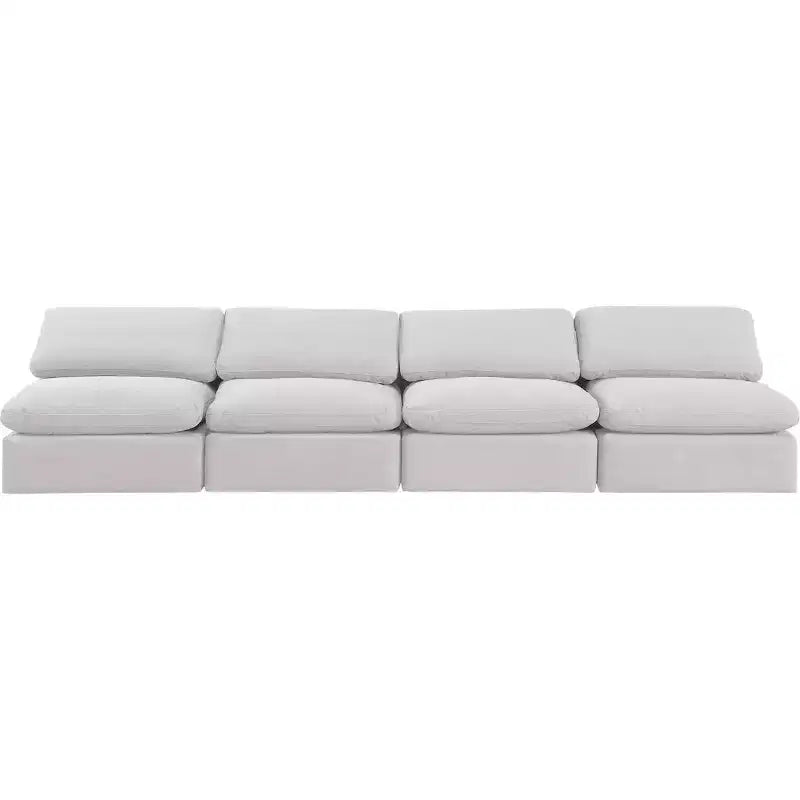 Canapé modulable en velours crème Indulge Meridian Furniture