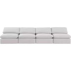 Canapé modulable en velours crème Indulge Meridian Furniture