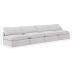 Canapé modulable en velours crème Indulge Meridian Furniture