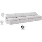 Canapé modulable en velours crème Indulge Meridian Furniture