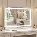 COZONY Vanity Mirror with Lights 21.6 x 31.5 LED Makeup Mirror with Touch Control, Adjustable Brightness, 3 Lighting Modes for Bedroom Desk