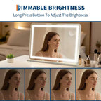 Miroir de courtoisie COZONY avec lumières 21,6 x 31,5 Miroir de maquillage LED avec contrôle tactile, luminosité réglable, 3 modes d'éclairage pour bureau de chambre