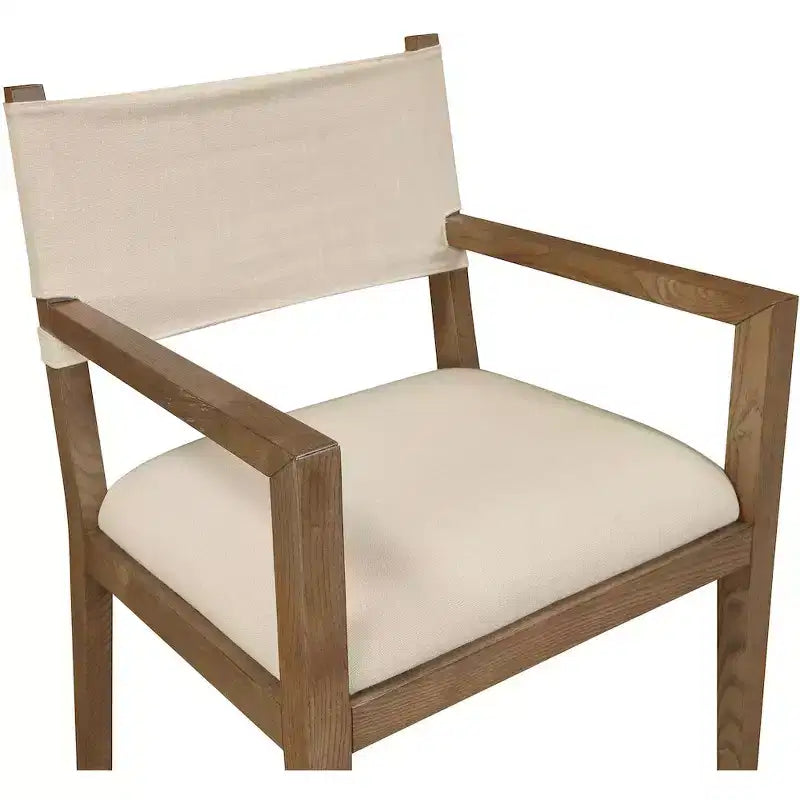 Chaise de salle à manger avec accoudoirs en tissu texturé Meridian Furniture Avon Linen