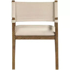 Chaise de salle à manger avec accoudoirs en tissu texturé Meridian Furniture Avon Linen