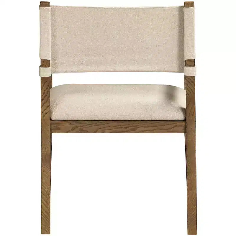 Chaise de salle à manger avec accoudoirs en tissu texturé Meridian Furniture Avon Linen