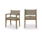 Chaise de salle à manger avec accoudoirs en tissu texturé Meridian Furniture Avon Linen