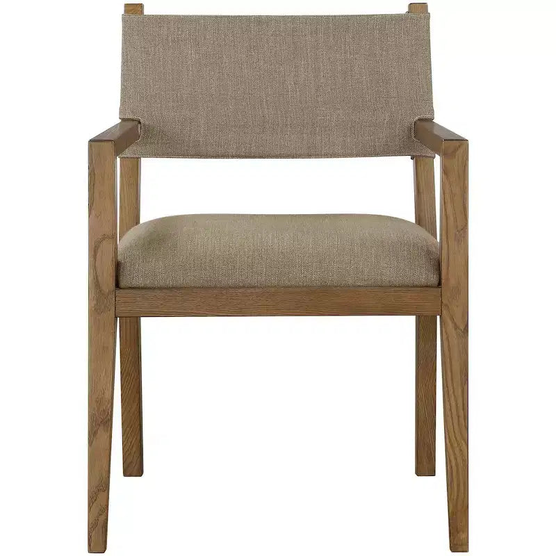 Chaise de salle à manger avec accoudoirs en tissu texturé Meridian Furniture Avon Linen