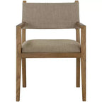 Chaise de salle à manger avec accoudoirs en tissu texturé Meridian Furniture Avon Linen