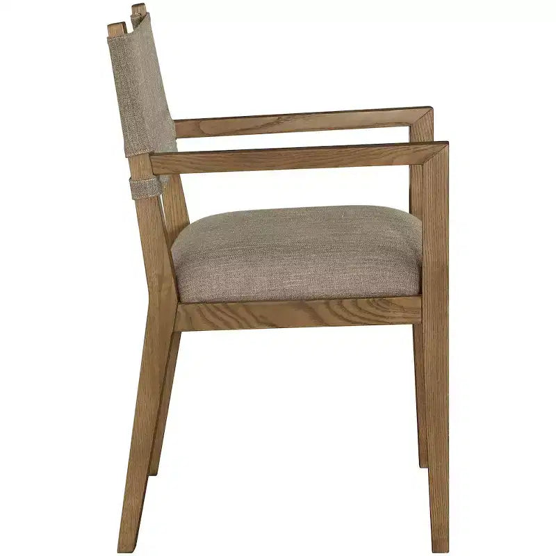 Chaise de salle à manger avec accoudoirs en tissu texturé Meridian Furniture Avon Linen