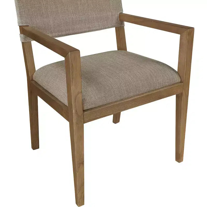 Chaise de salle à manger avec accoudoirs en tissu texturé Meridian Furniture Avon Linen