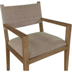 Chaise de salle à manger avec accoudoirs en tissu texturé Meridian Furniture Avon Linen