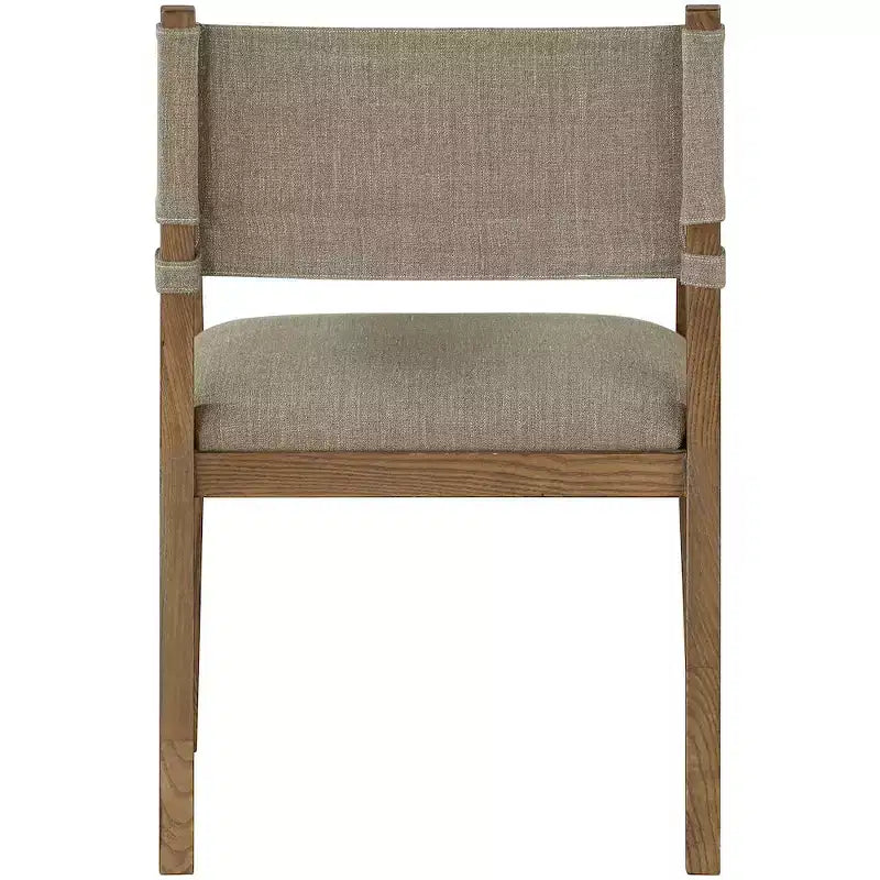 Chaise de salle à manger avec accoudoirs en tissu texturé Meridian Furniture Avon Linen