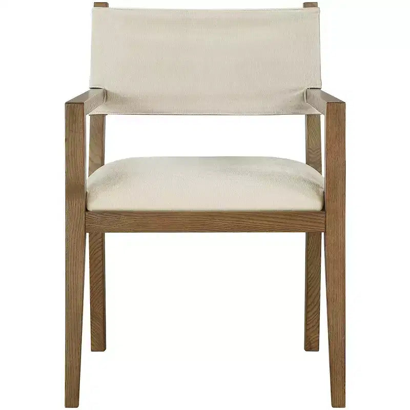 Chaise de salle à manger avec accoudoirs en tissu texturé Meridian Furniture Avon Linen