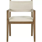 Chaise de salle à manger avec accoudoirs en tissu texturé Meridian Furniture Avon Linen