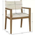 Chaise de salle à manger avec accoudoirs en tissu texturé Meridian Furniture Avon Linen