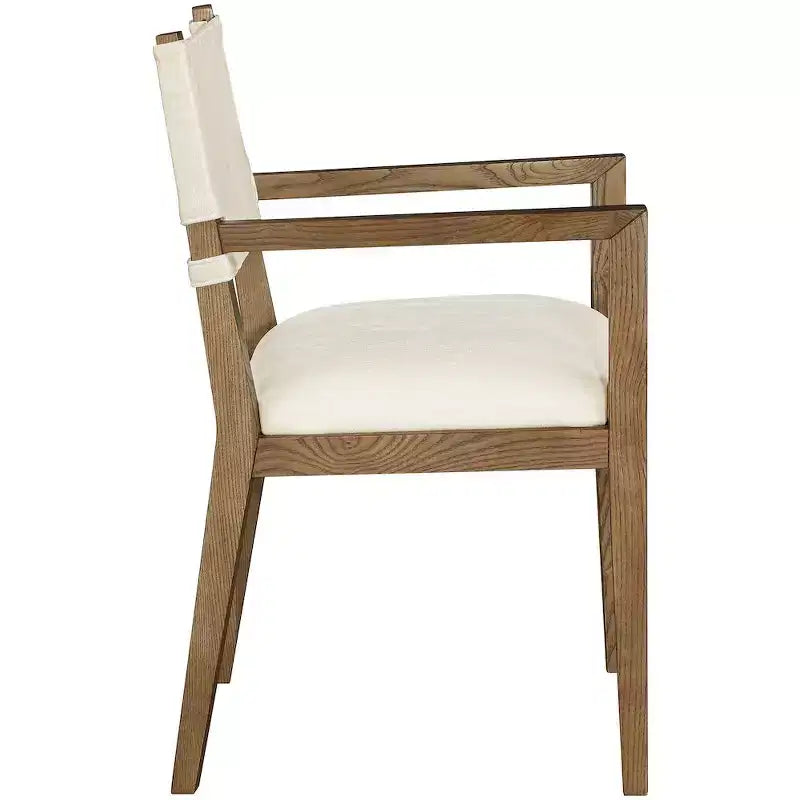 Chaise de salle à manger avec accoudoirs en tissu texturé Meridian Furniture Avon Linen