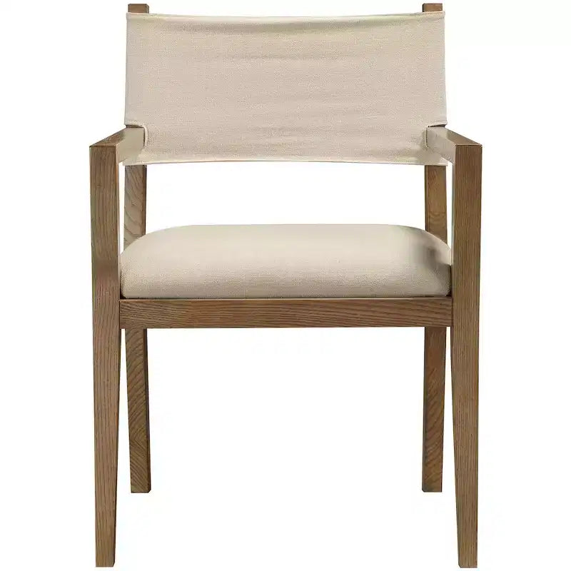 Chaise de salle à manger avec accoudoirs en tissu texturé Meridian Furniture Avon Linen